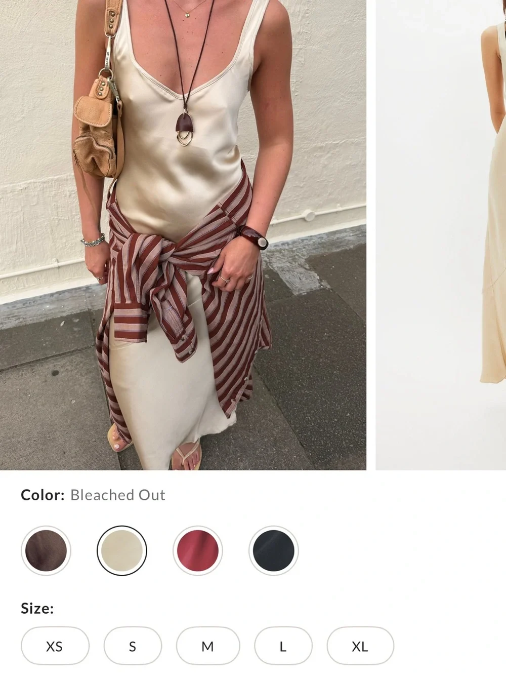 Free People Bleached Out Scoop-Back Satin Maxi Dress